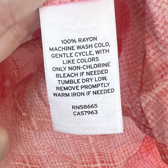 NWT BP Print Long Sleeve Dress in Pink and Orange Plaid - Size: Large - Picture 4 of 6